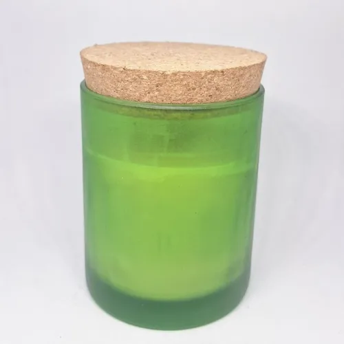 Frost Glass Jar Candle With Cork Lid