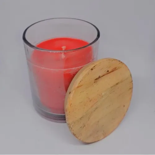 Plain Glass Jar Candle With Wooden Lid